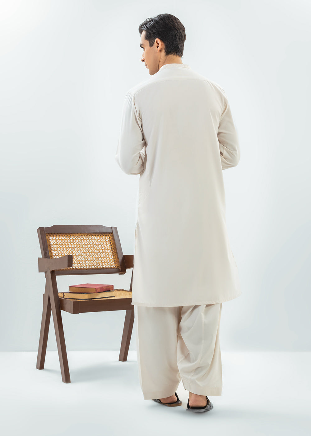 Dyed Embroidered Blended Kurta Shalwar