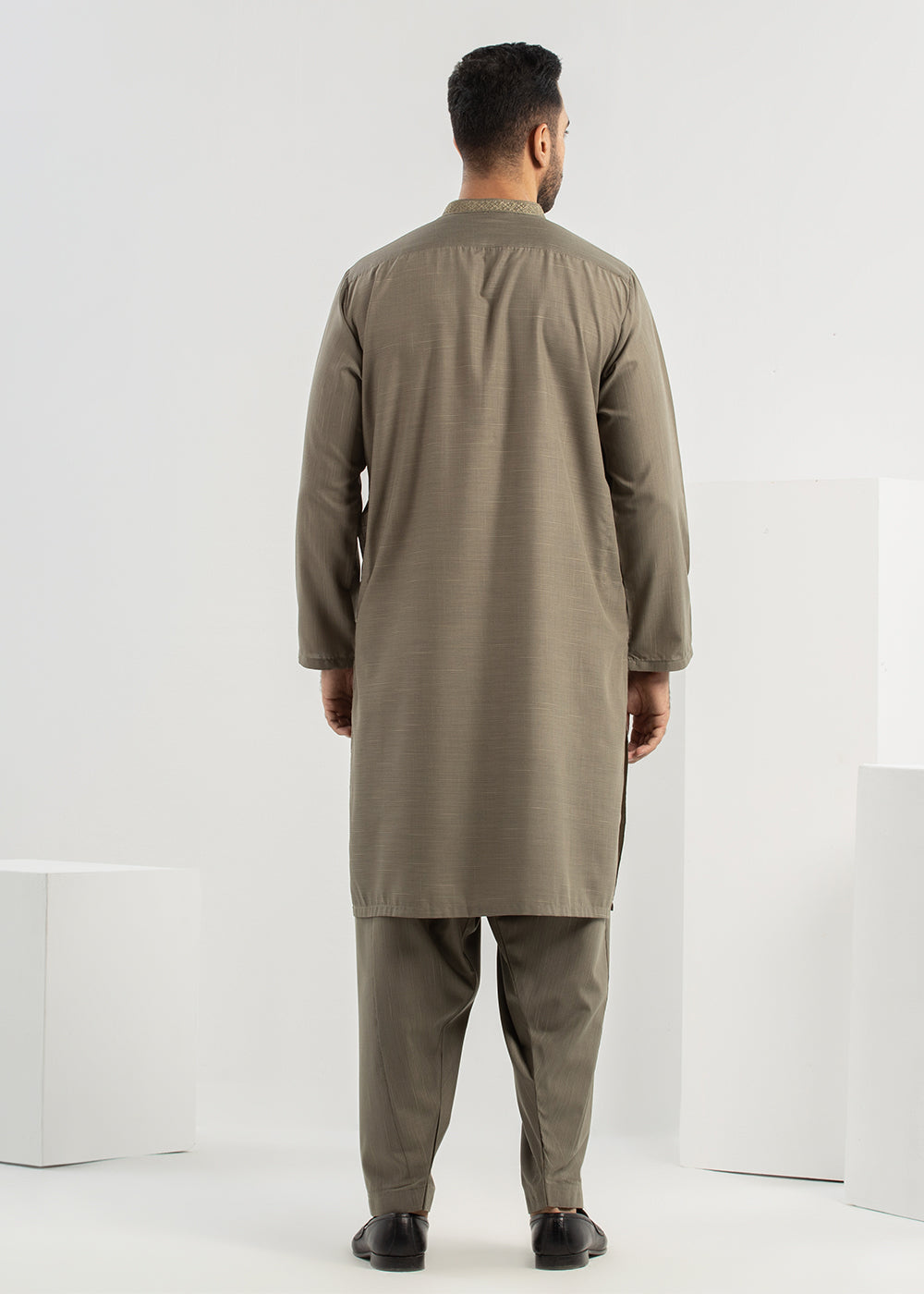 Dyed Embroidered Blended Shalwar Kameez