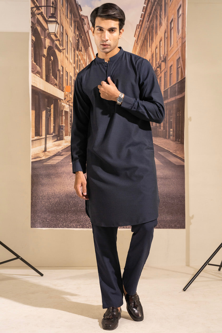 Dyed Blended Kurta Trouser