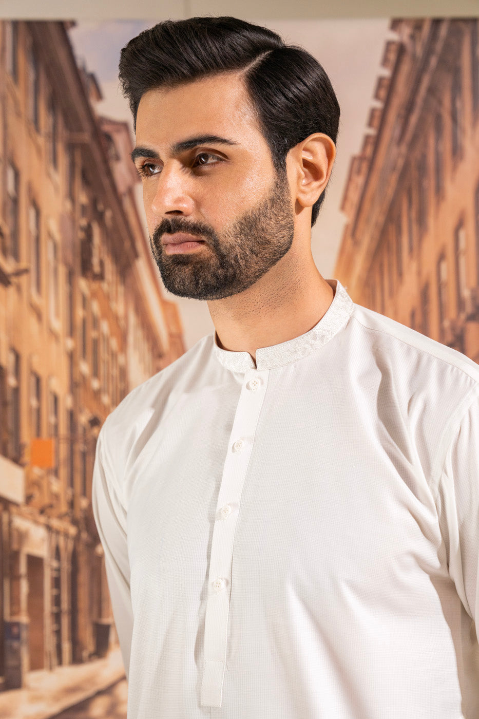 Dyed Embroidered Blended Kurta Shalwar