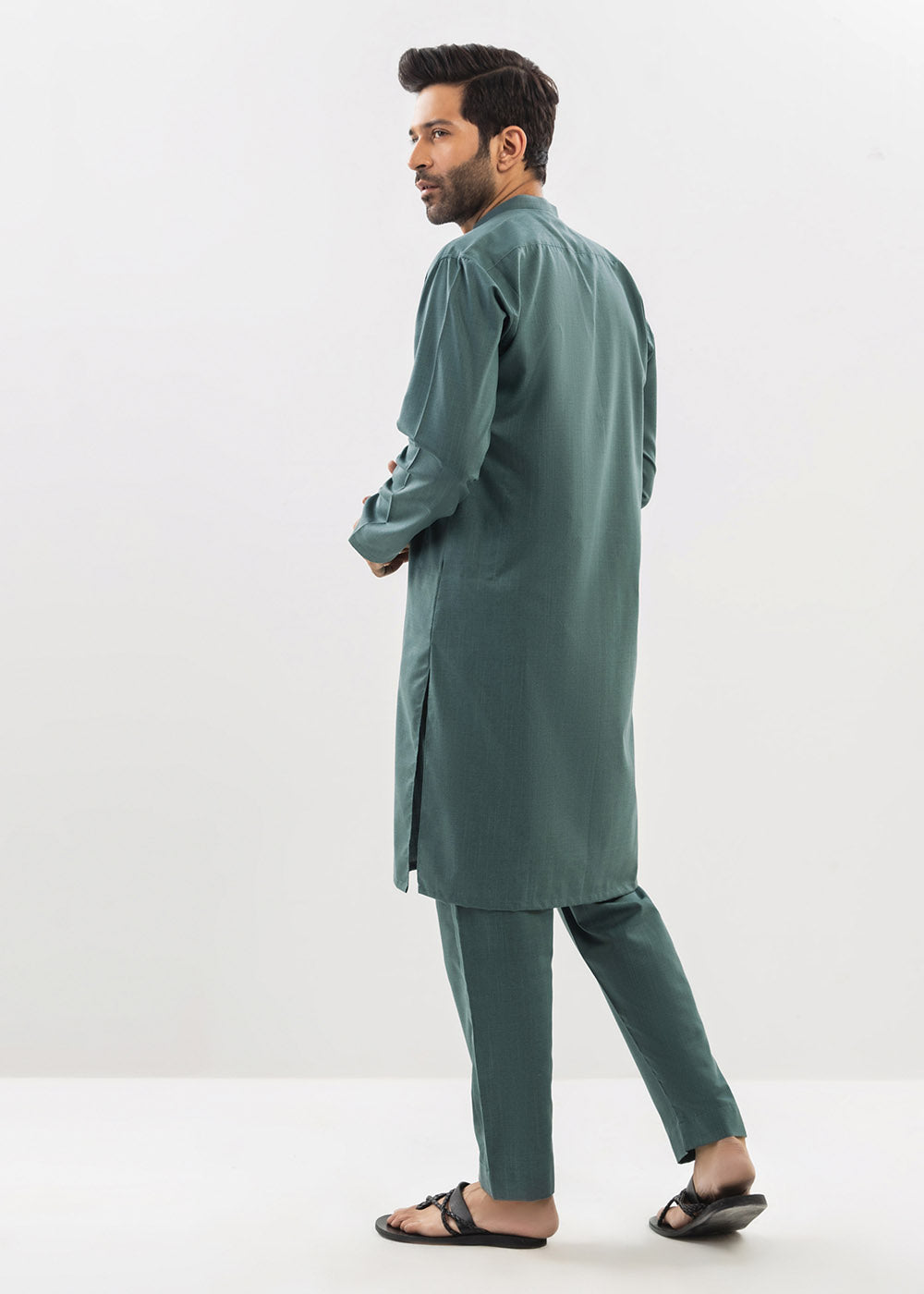 Dyed Blended Kurta Trouser