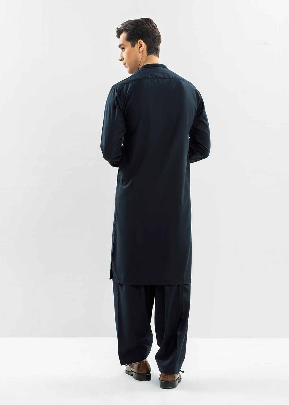 Dyed Embroidered Blended Shalwar Kameez