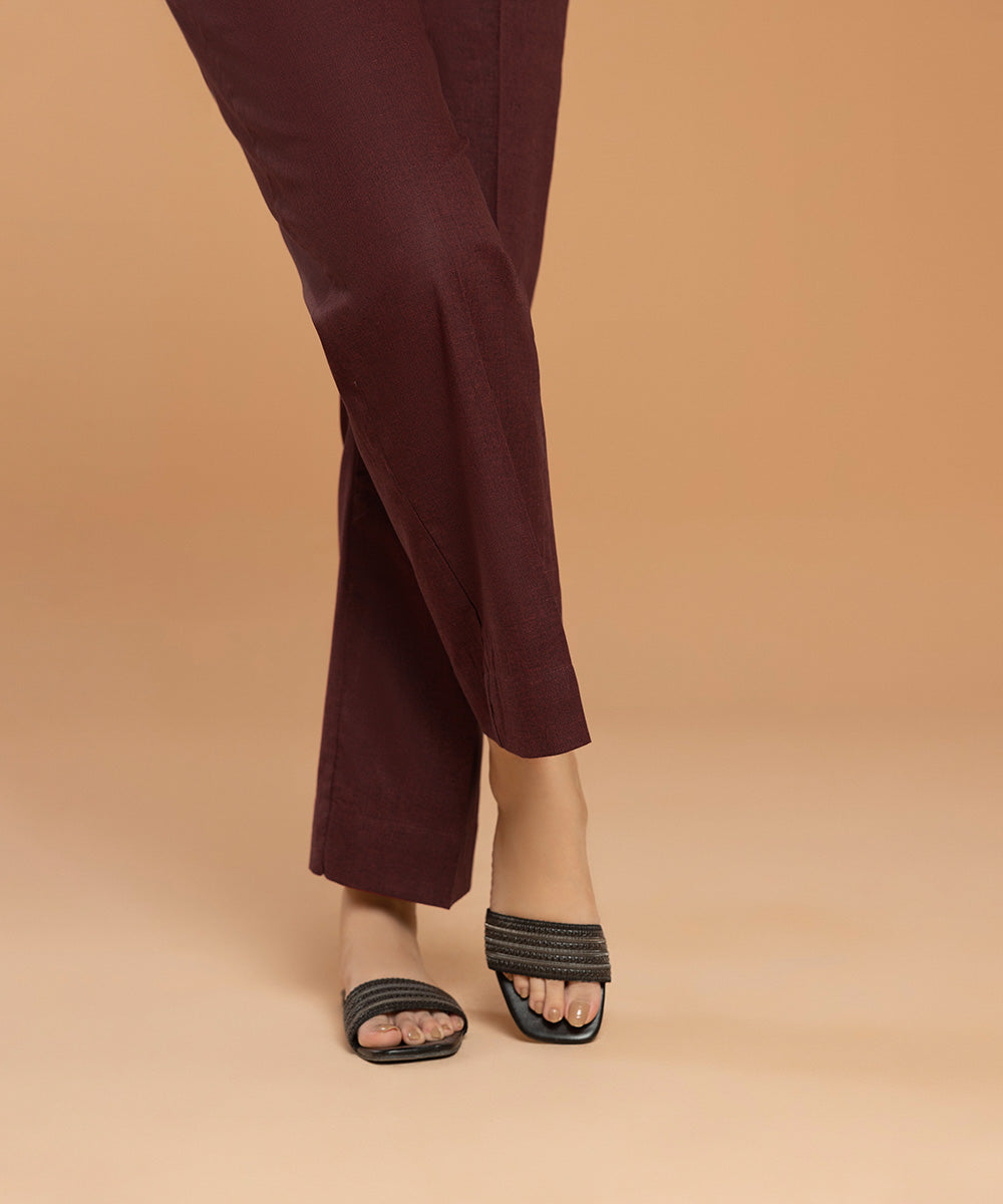 Sapphire - Solid Cotton Straight Pants