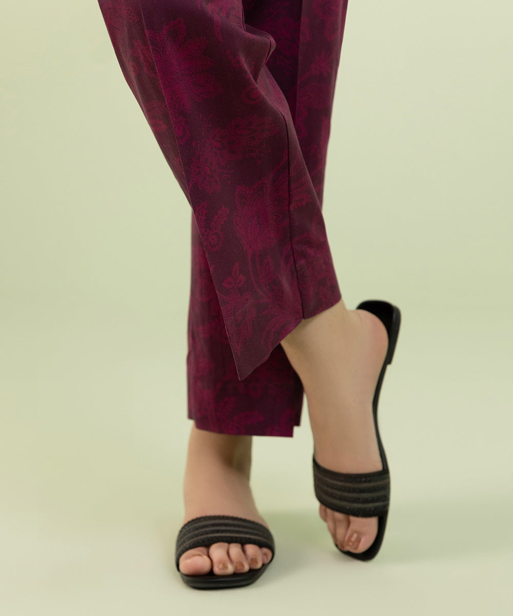 Sapphire - Printed Cambric Straight Pants