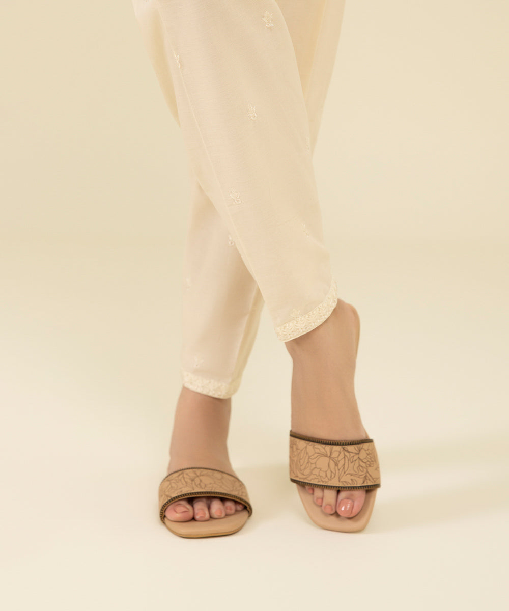 Sapphire - Embroidered Cambric Shalwar