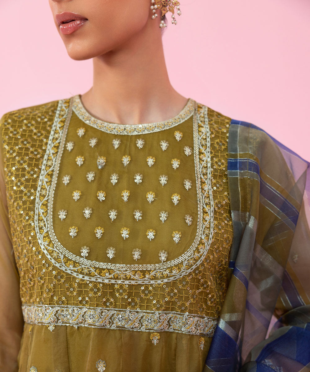 Sapphire - 2 Piece - Embroidered Organza Suit
