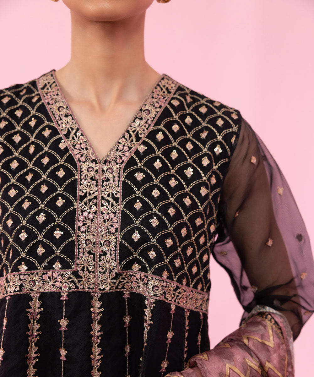 Sapphire - 2 Piece - Embroidered Organza Suit