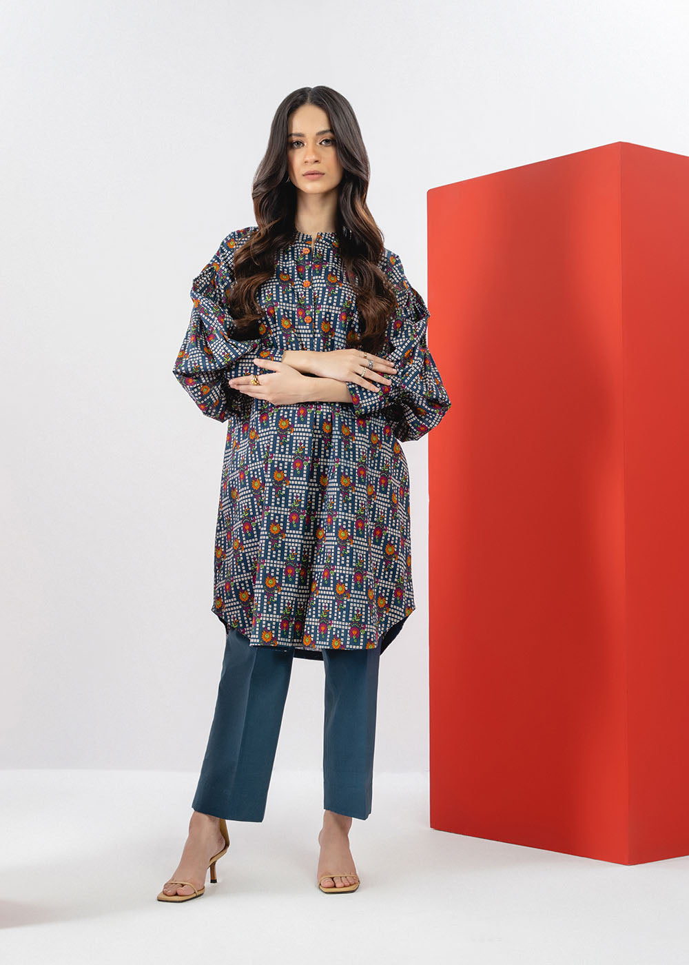 1 Pc Printed Cambric Shirt