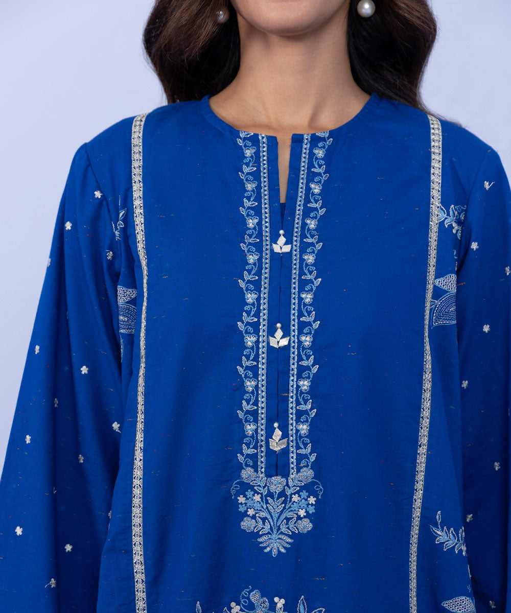 Sapphire - 3 Piece - Embroidered Cotton Suit