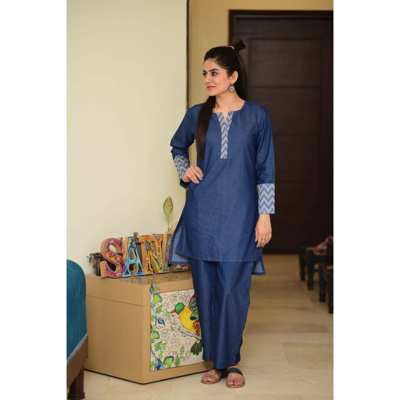 Chilgozay - Sanam Baloch Denim Dress (CC-103)