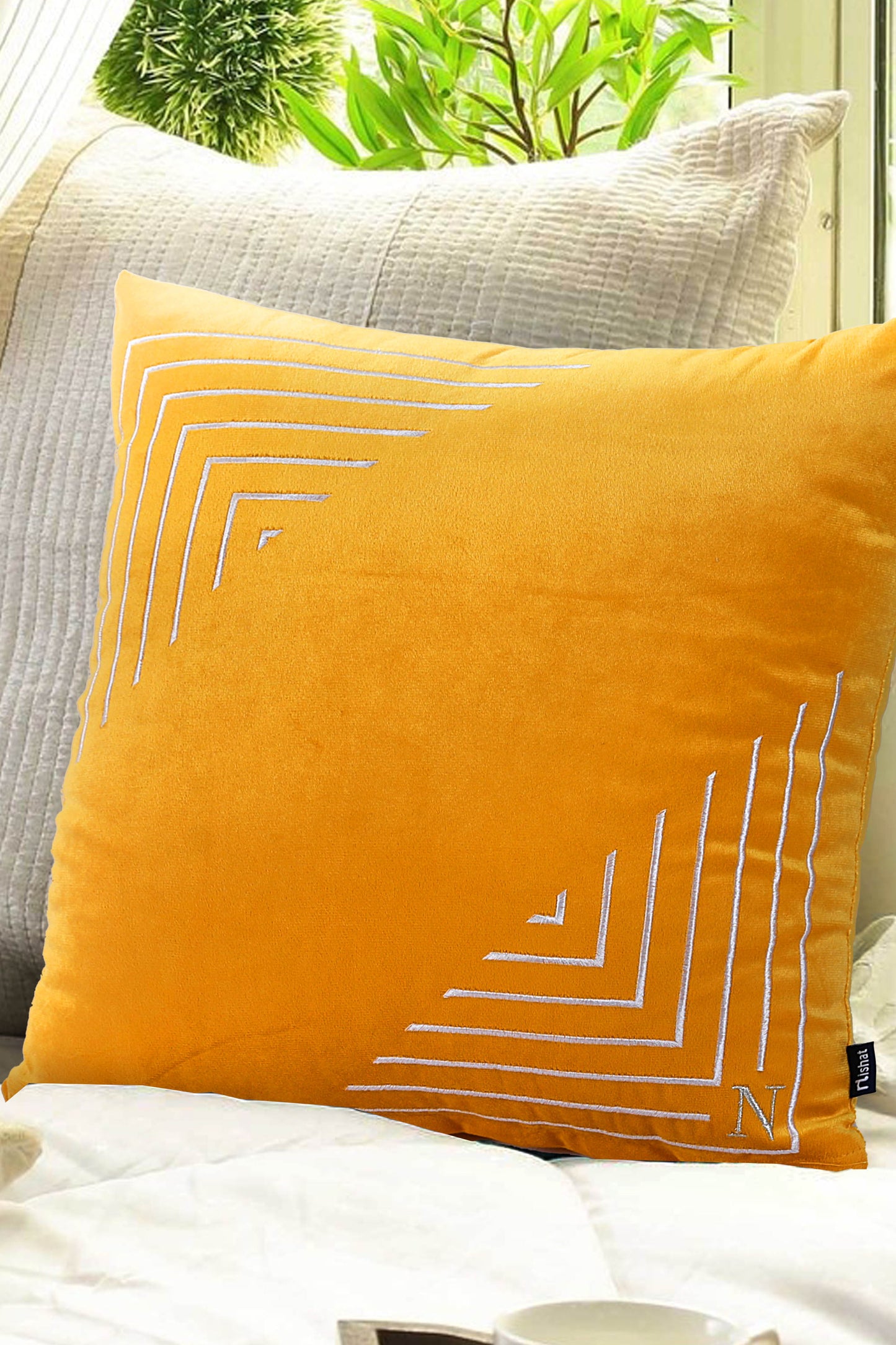 Nishat Linen - Sandstone Cushion Cover Emb