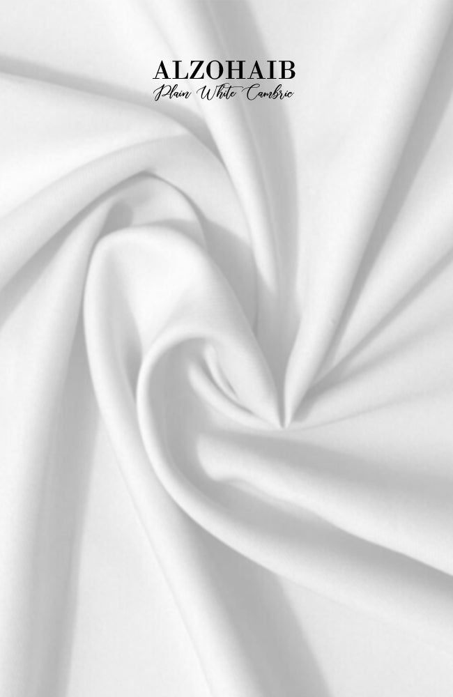 Alzohaib - ALZOHAIB MALHAR PLAIN CAMBRIC - WHITE - 2.5 METER