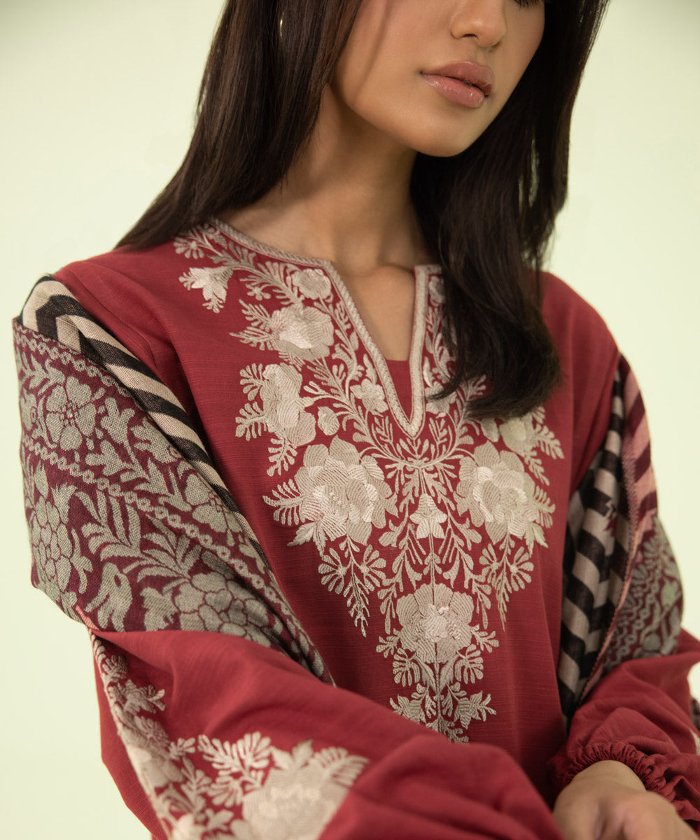 Sapphire - 3 Piece - Embroidered Khaddar Suit