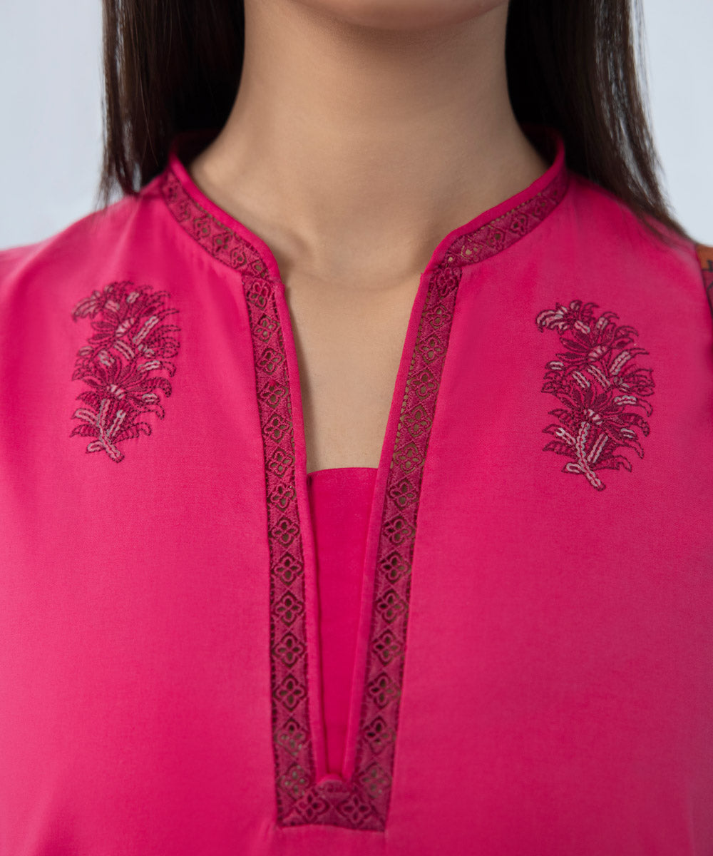 Sapphire - 3 Piece - Embroidered Cotton Satin Suit