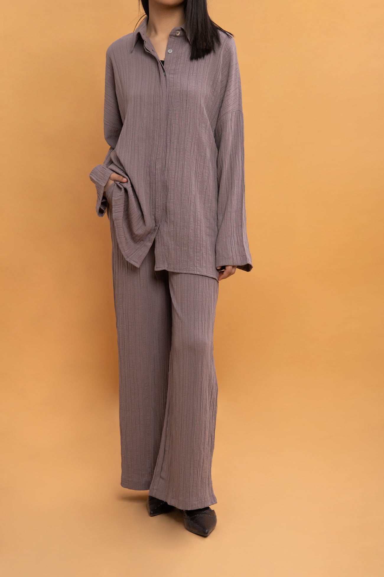 BTW - TEXTURED BUTTON DOWN SHIRT AND TROUSERS