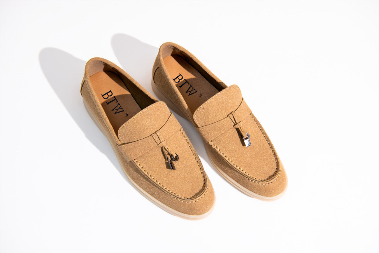 BTW - BEIGE SUEDE SOFT SLIP SUEDE LOAFERS