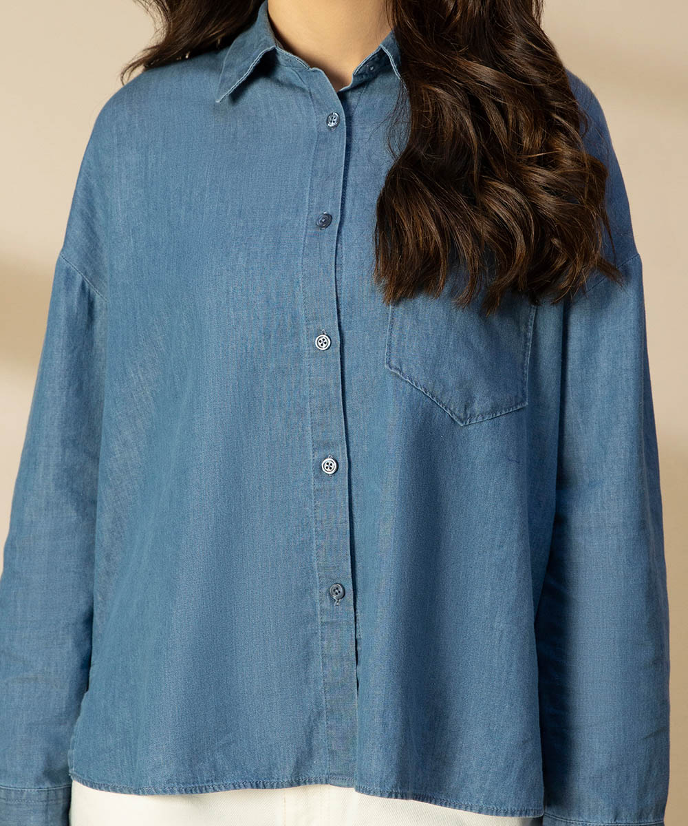 Denim Button Through Shirt