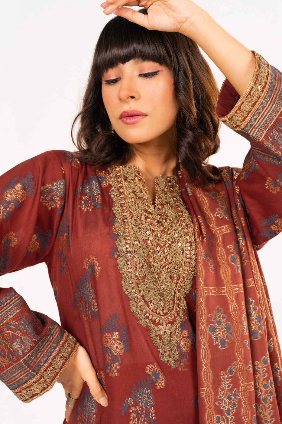 3 Pc Jacquard Outfit