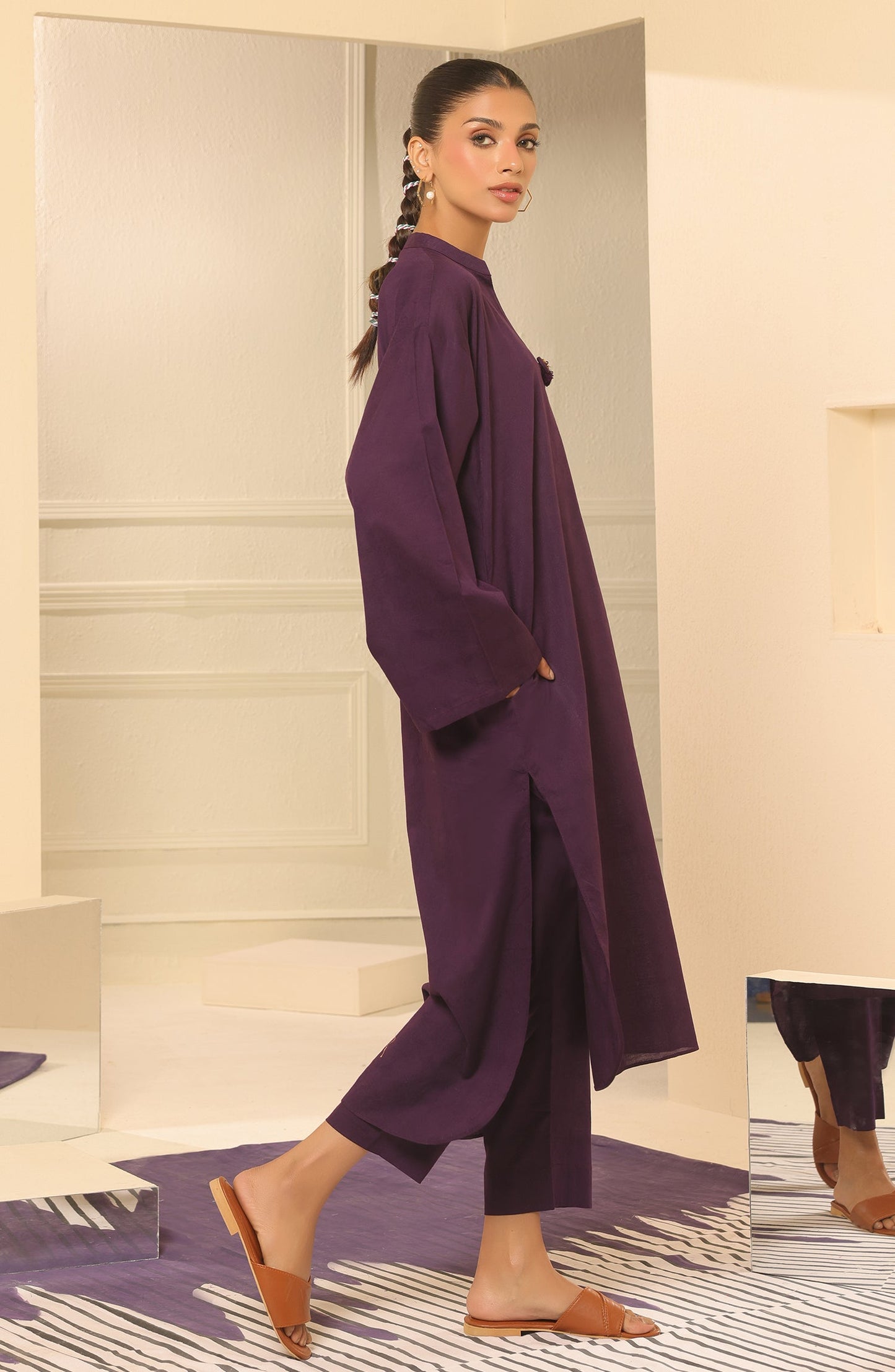 Orient - Stitched 2 Piece Plain Jacquard Shirt and Jacquard Pant