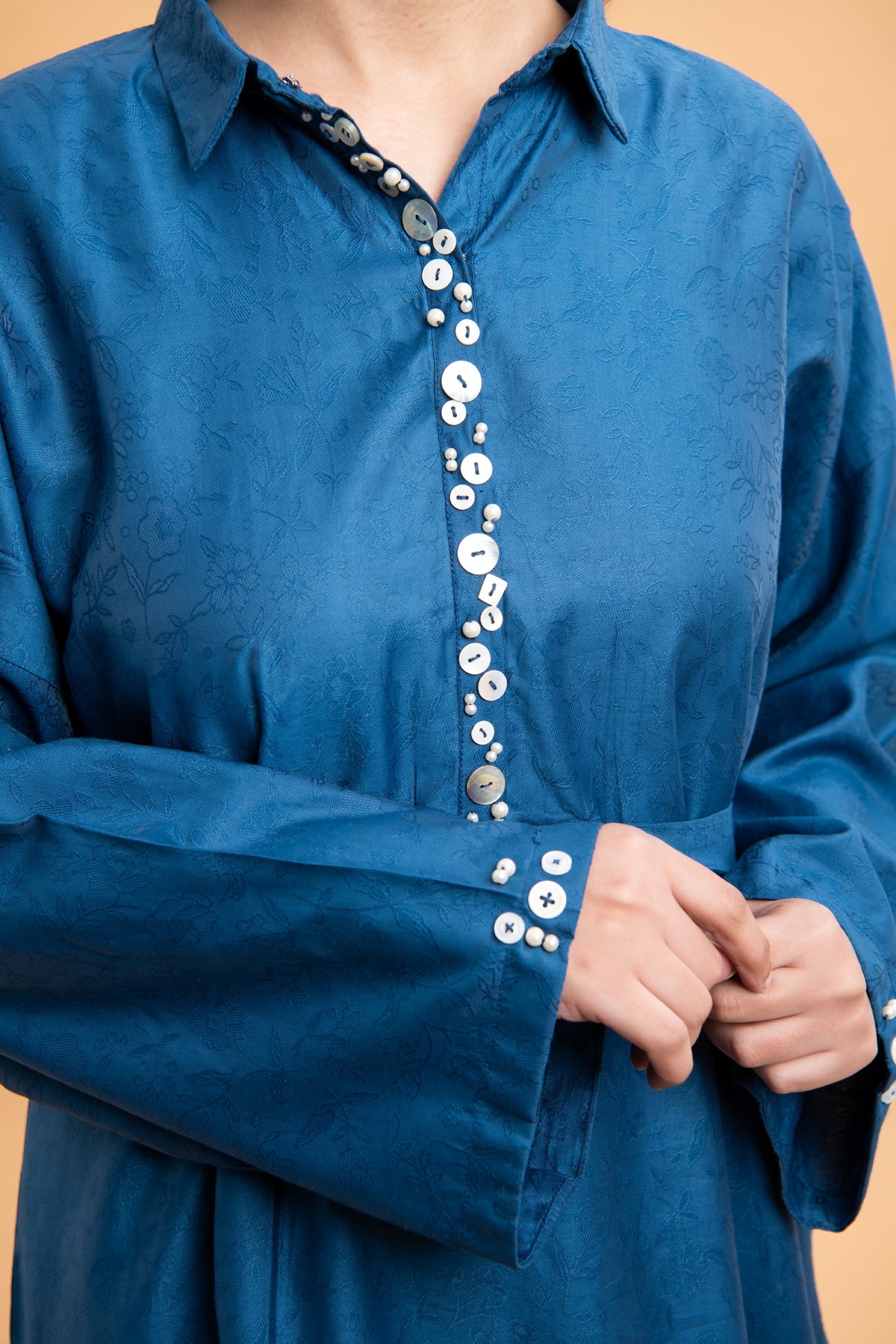 BTW - DROP SHOULDER SHIRT WITH BOW DETAIL