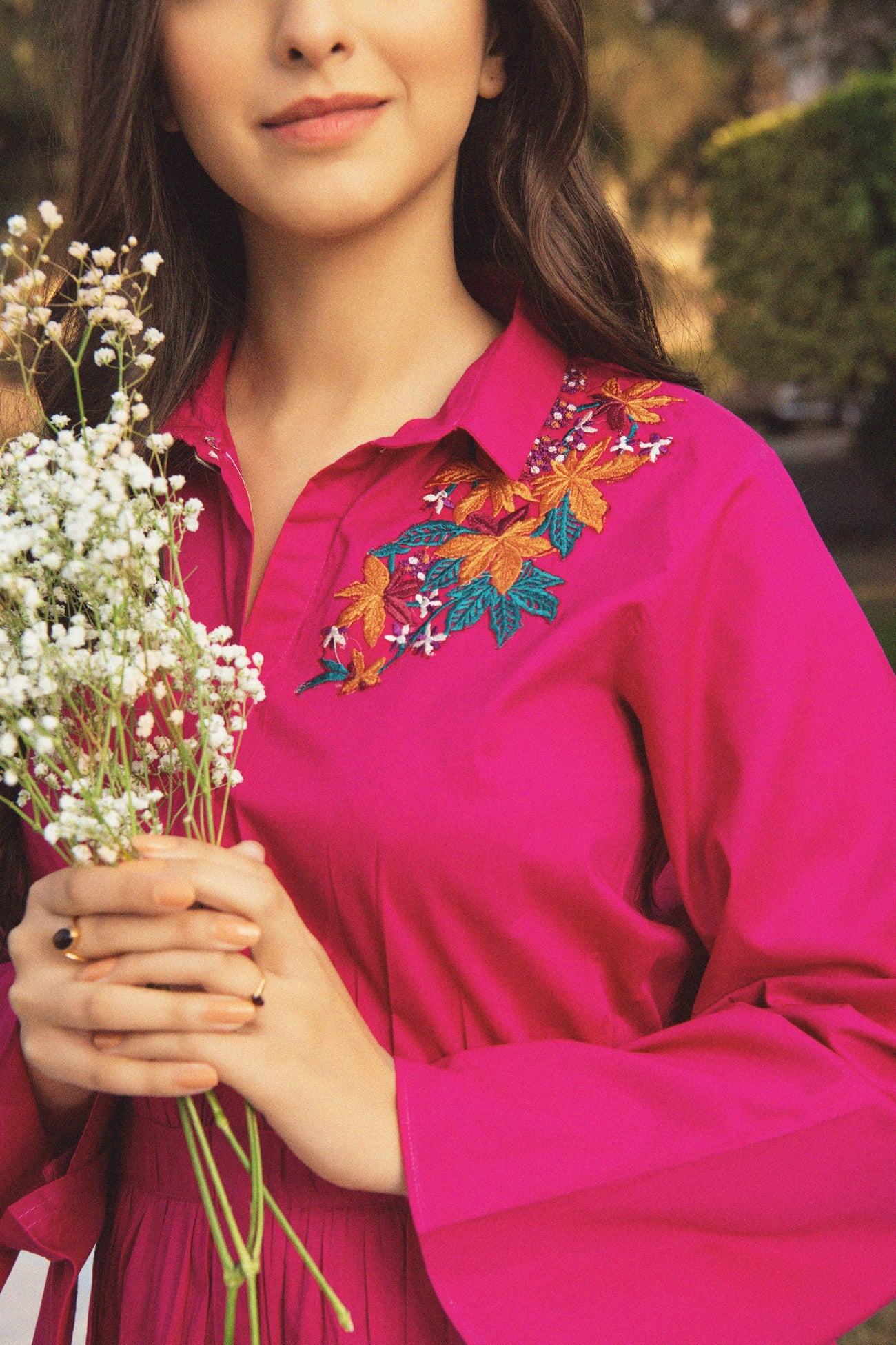 BTW - LONG DRESS WITH ELASTIC WAISTBAND