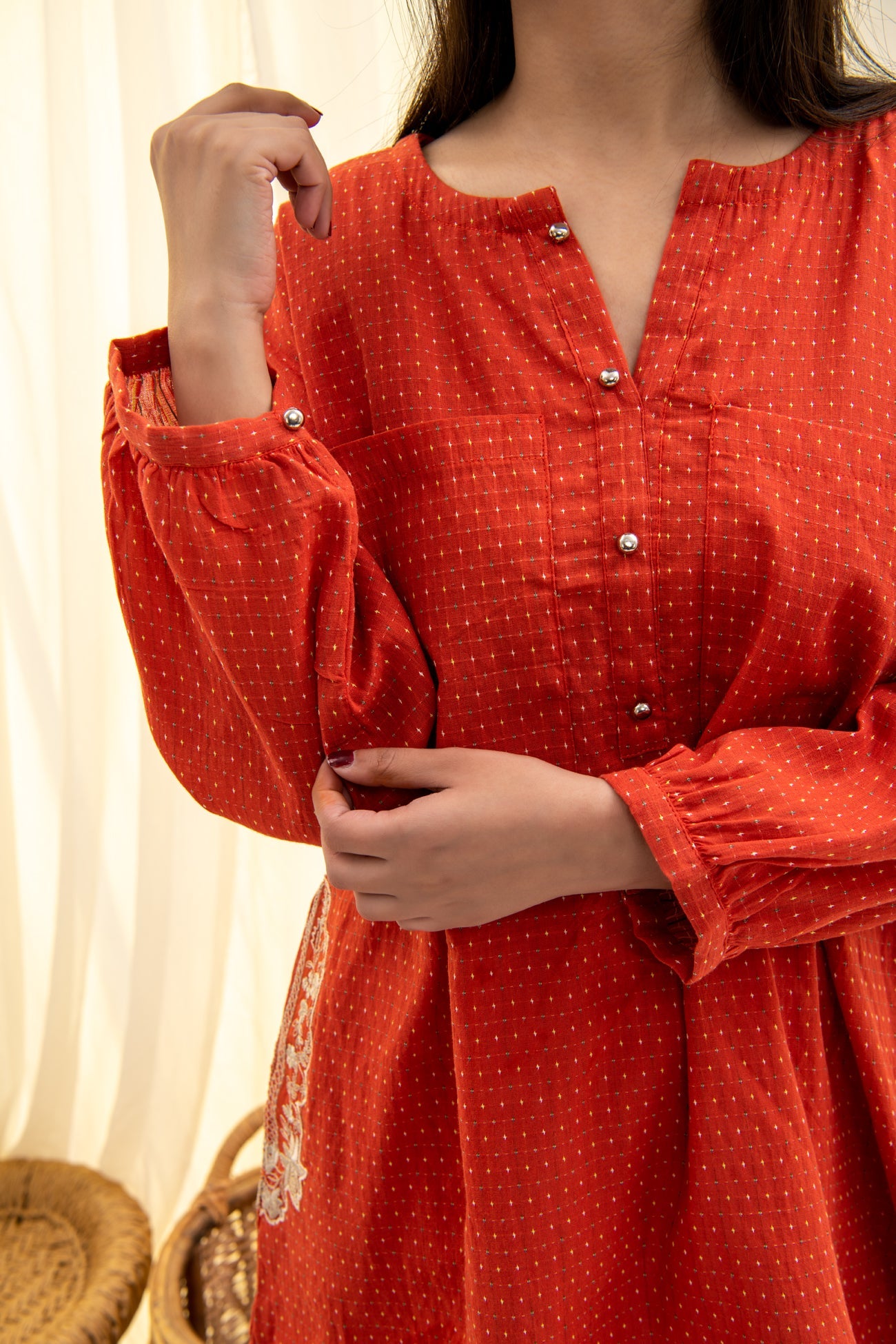 BTW - PATCH POCKET EMBROIDRED KURTA