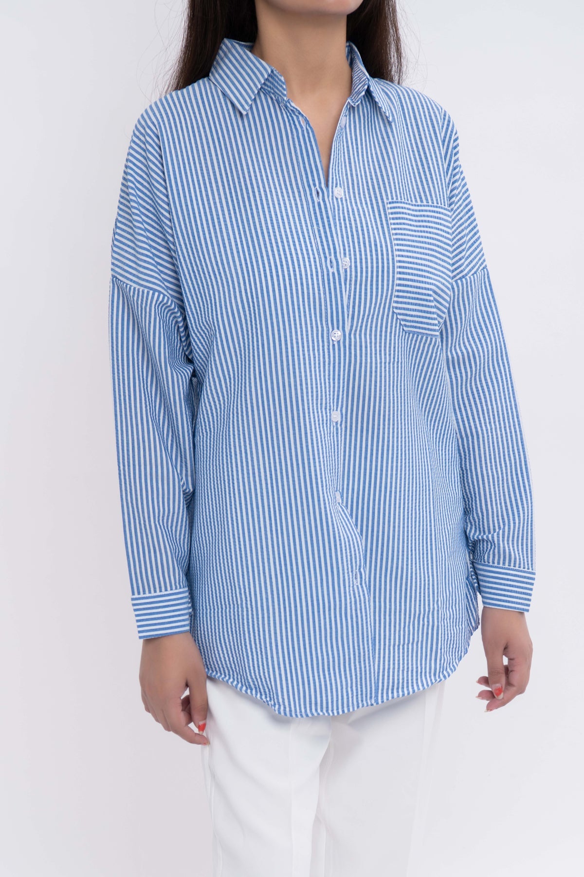 BTW - STRIPE OVERSIZED SHIRT