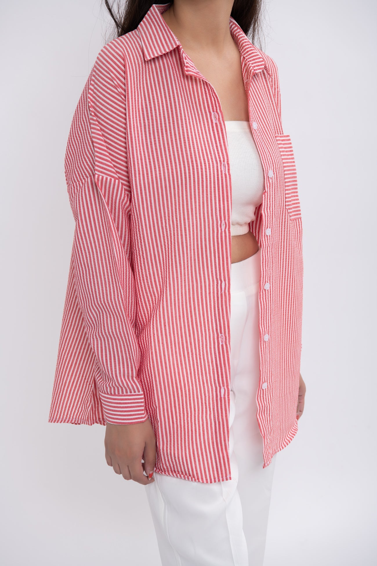 BTW - STRIPE OVERSIZED SHIRT