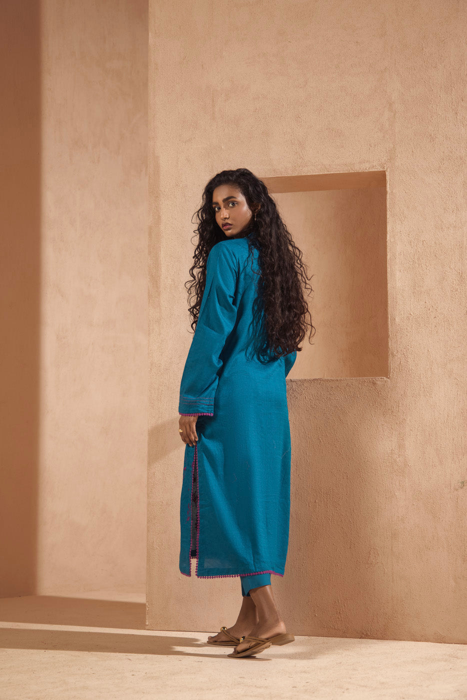 Dyed Embroidered Kurti