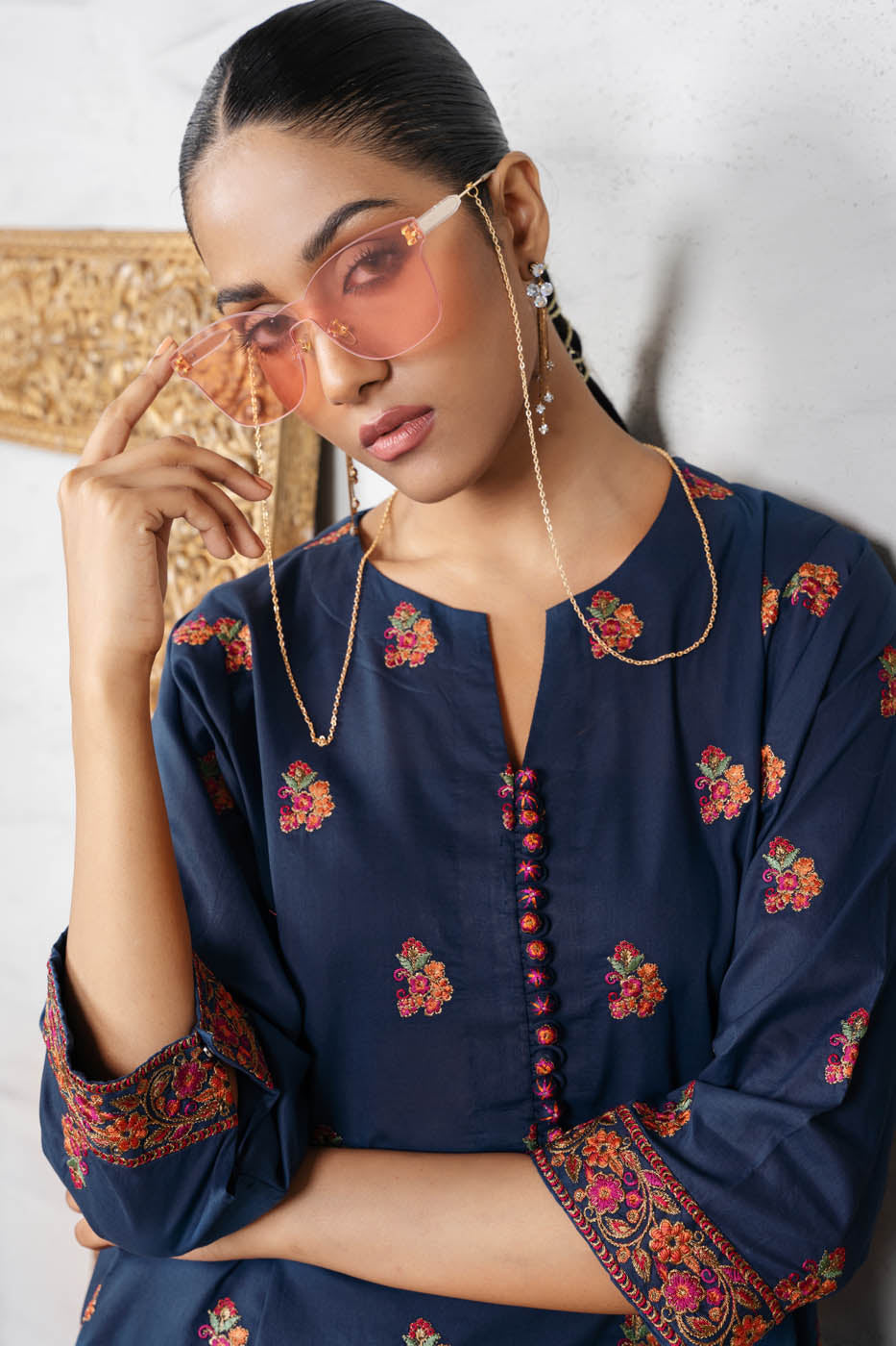 2 Pc Embroidered Cambric Outfit