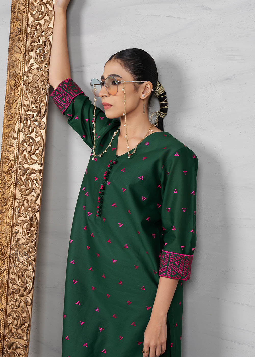 2 Pc Embroidered Cambric Outfit