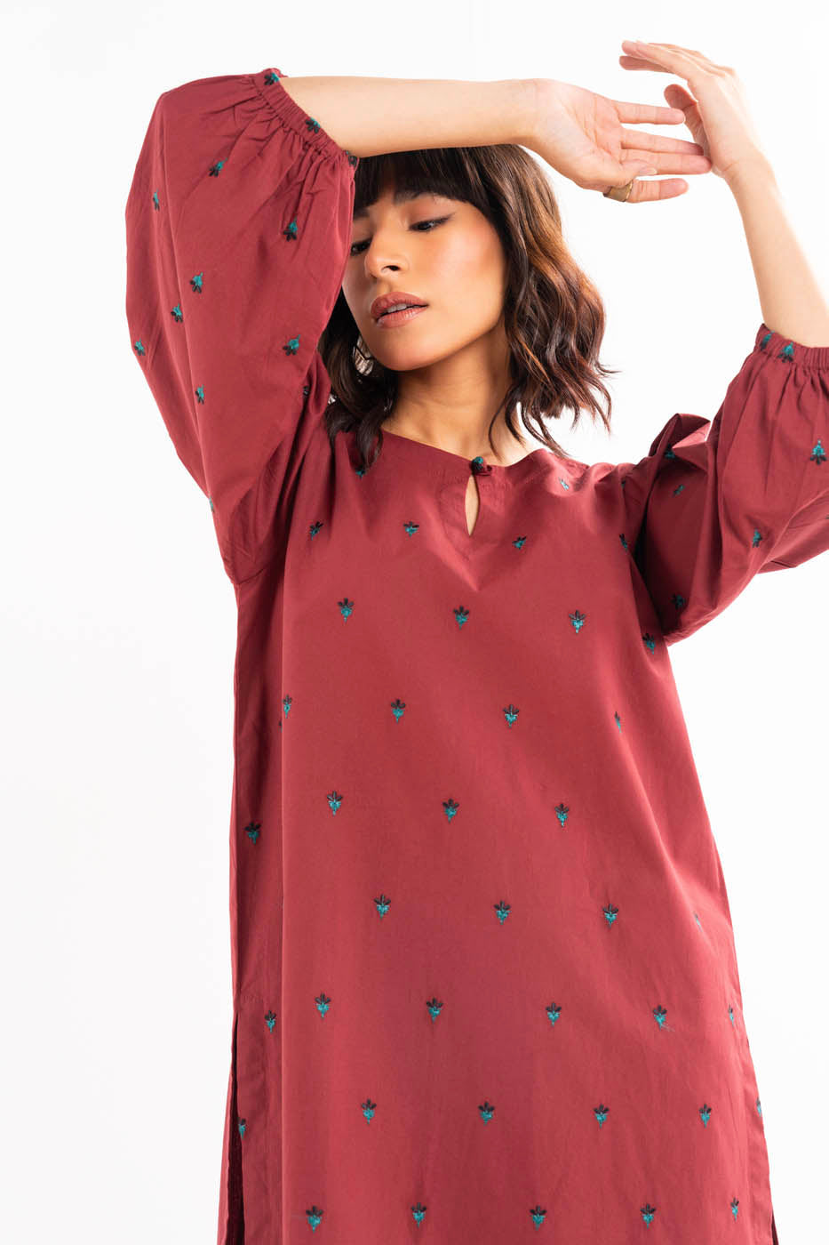 2 Pc Embroidered Cambric Outfit