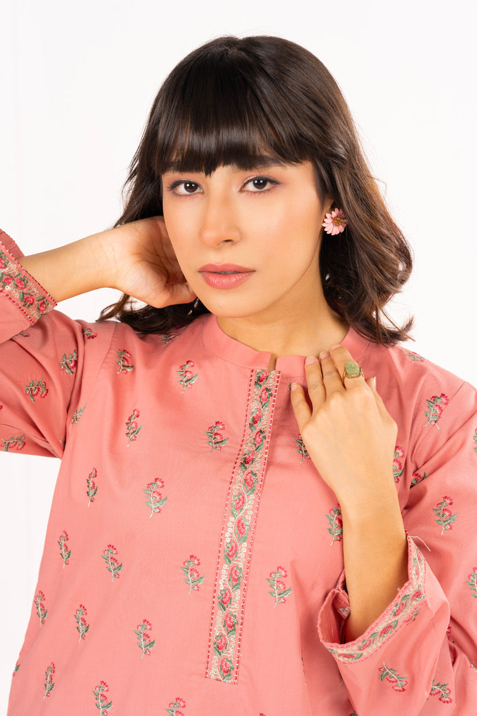 2 Pc Embroidered Cambric Outfit