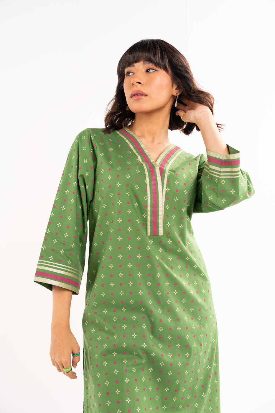 2 Pc Printed Heavy Cambric Outfit