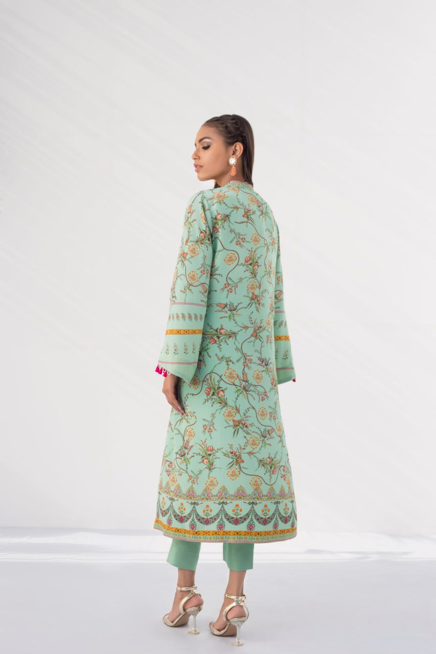 Mint Raw Silk set With Pintex Detailing