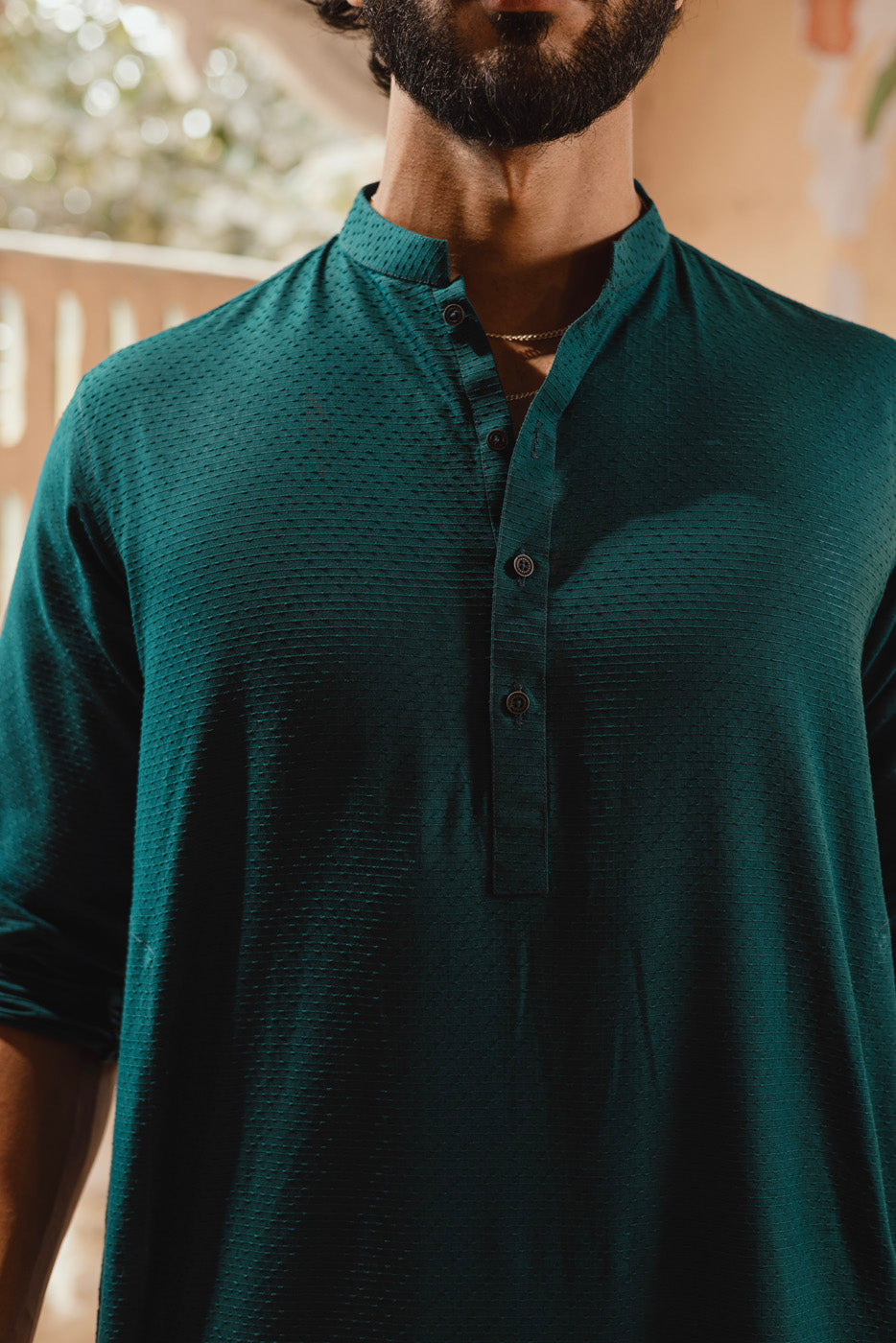 Dyed Jacquard Kurta