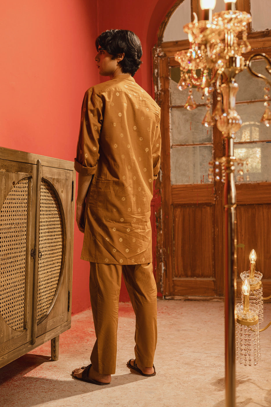 Dyed Jacquard Kurta Trouser