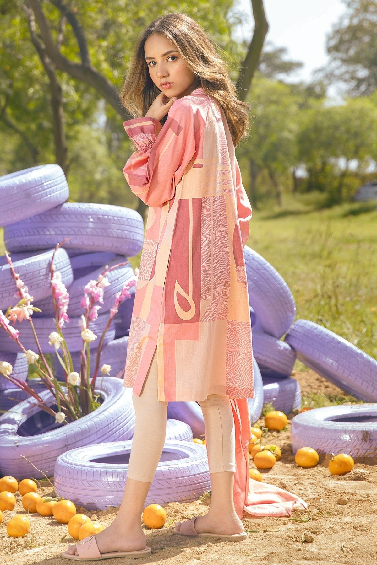 Alkaram - 2 Pc Printed Suit With Cotton Viscose Stole