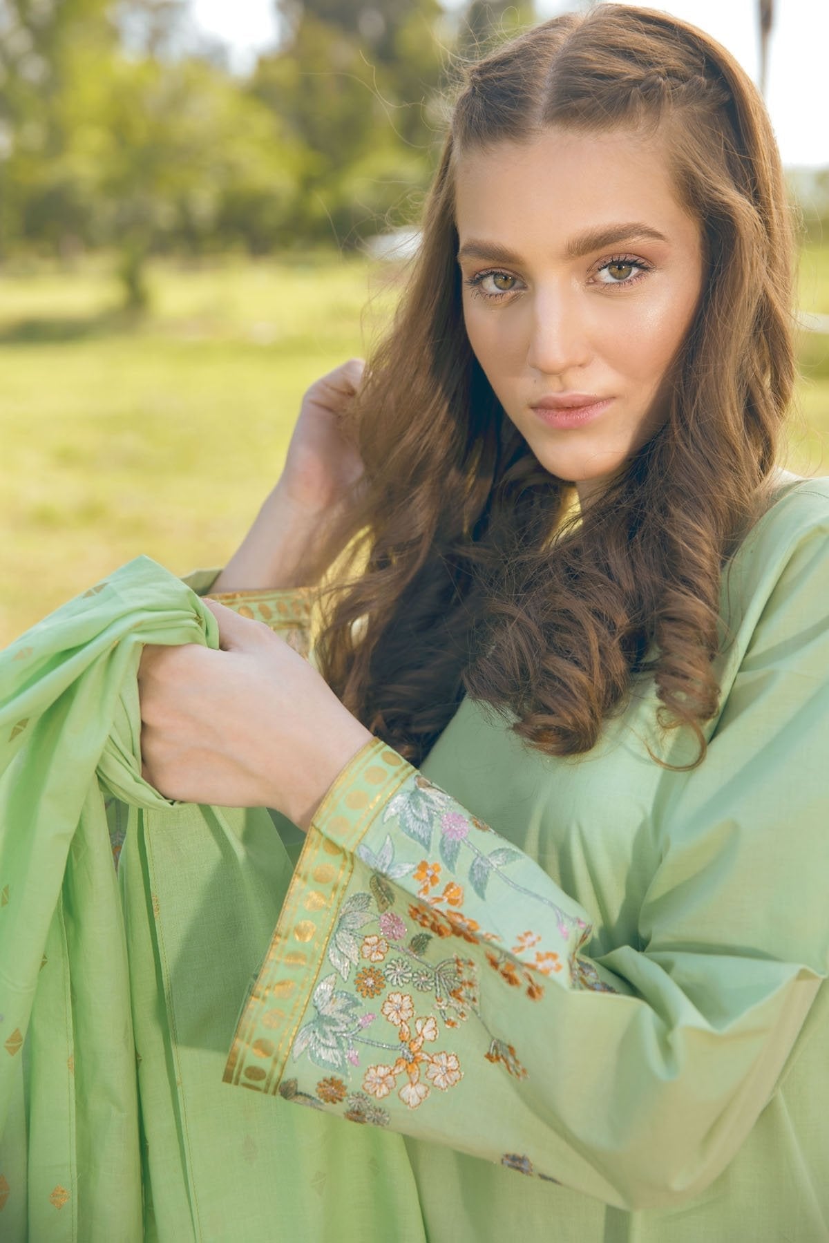 Alkaram - 2 Pc Embroidered Suit With Viscose Stole
