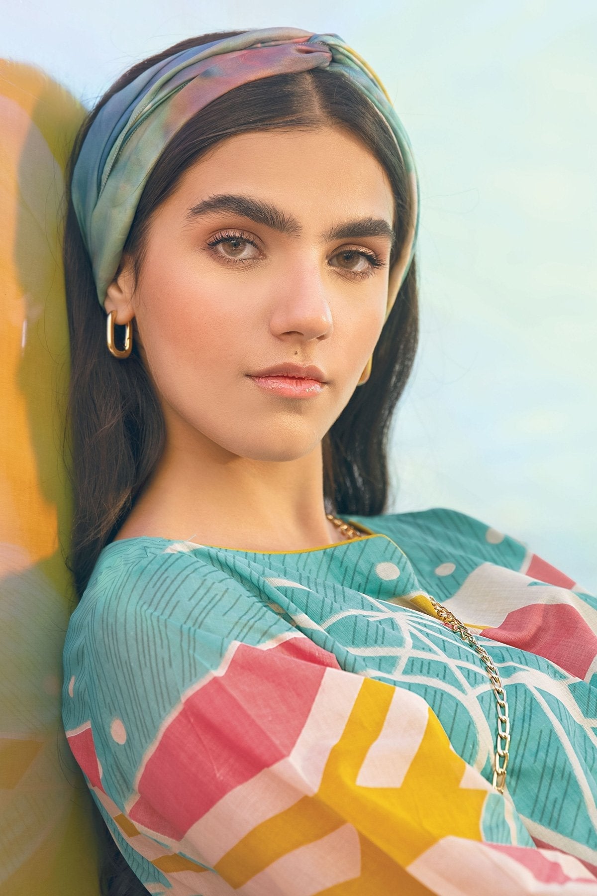 Alkaram - 2 Pc Printed Suit With Cotton Viscose Stole