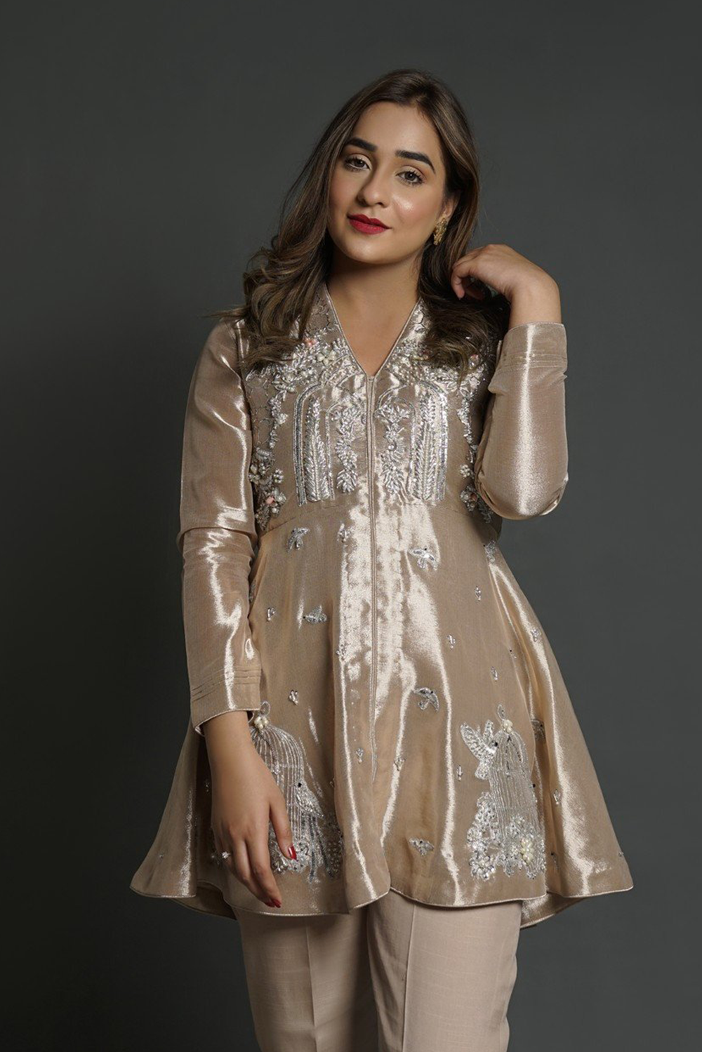 Bird Cage Tissue Peplum