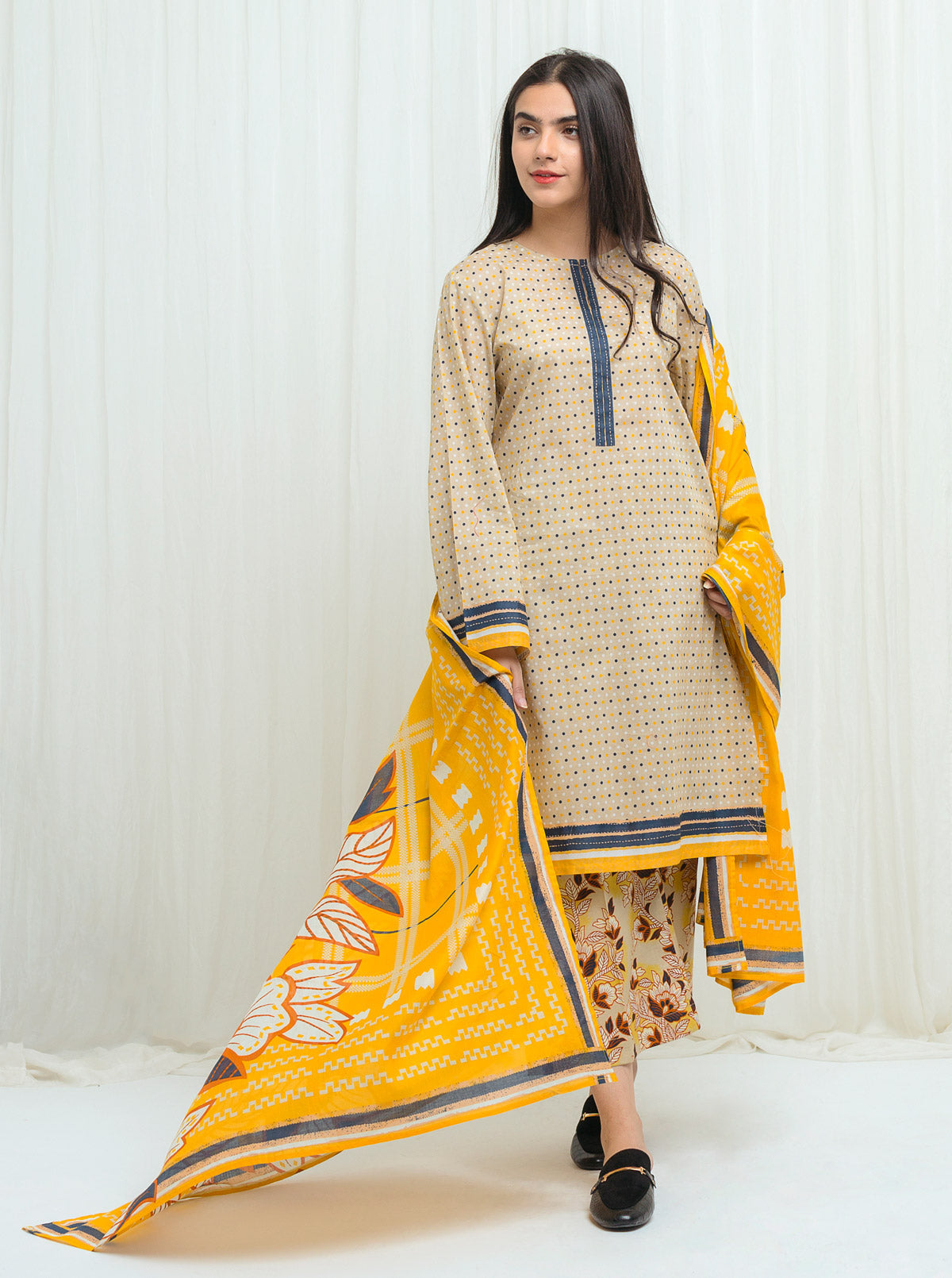 Beechtree - Dove Taupe-Printed-3P (UNSTITCHED)