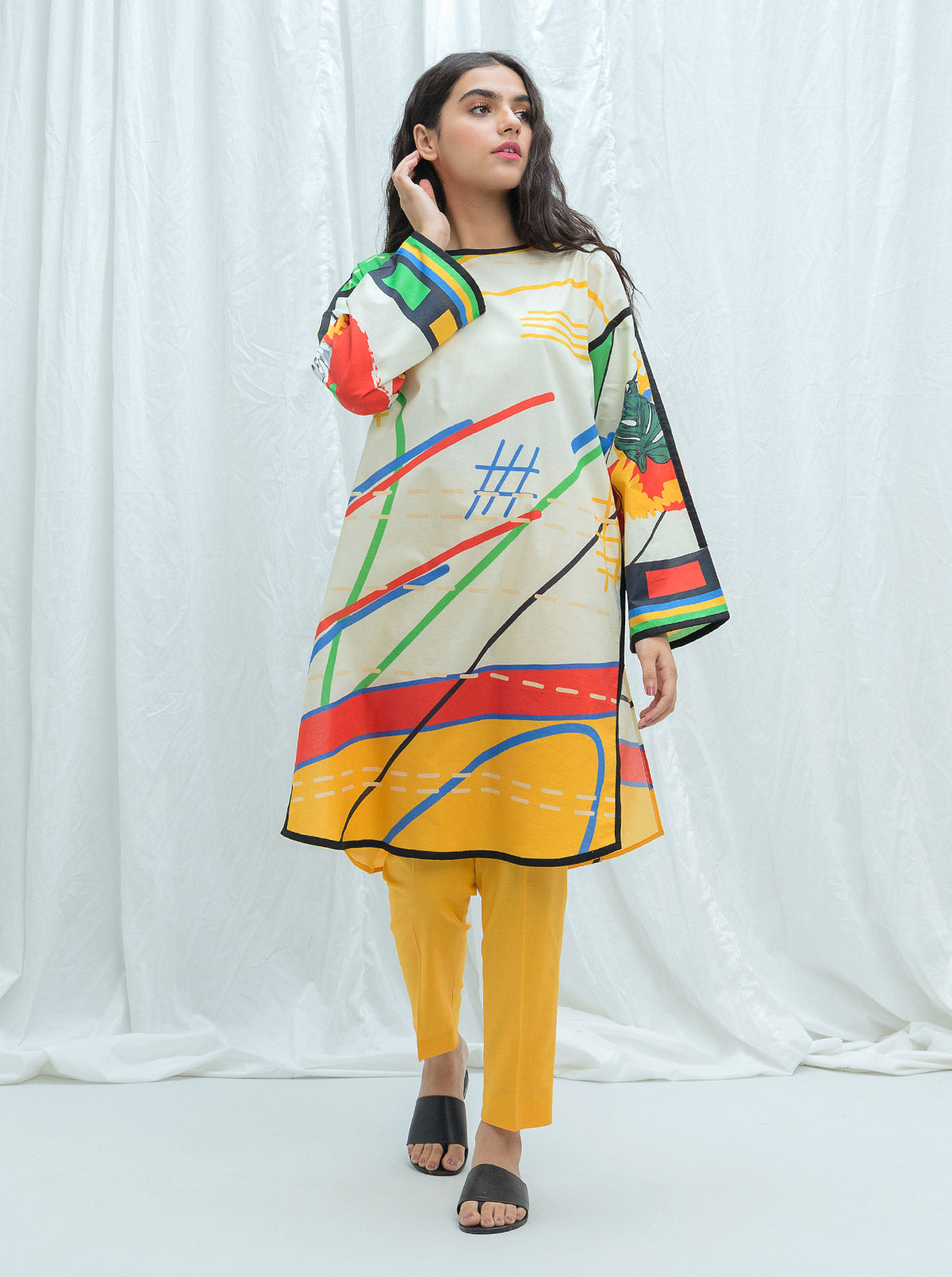 Beechtree - Luminous Lines-Printed-1P (UNSTITCHED)