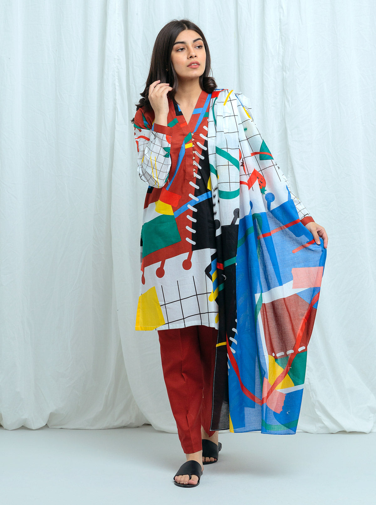 Beechtree - Abstract blocks-Printed-2P (UNSTITCHED)