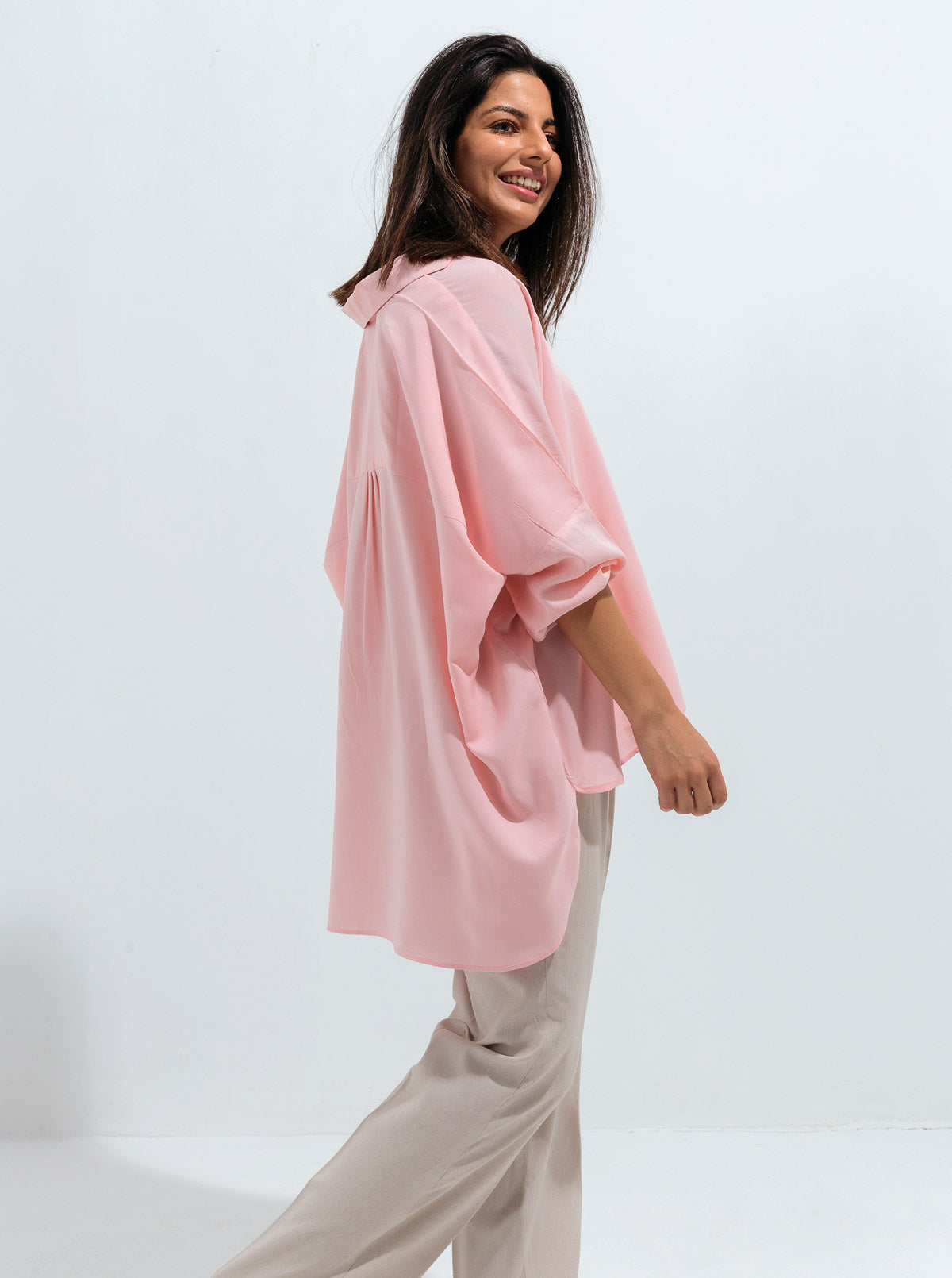 Beechtree - Powder Pink Boxy Collar Top
