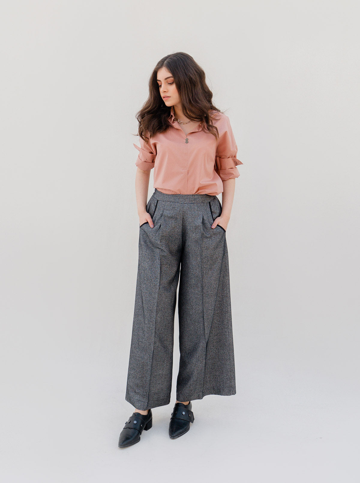 Beechtree - Gray Textured Baggy Pants