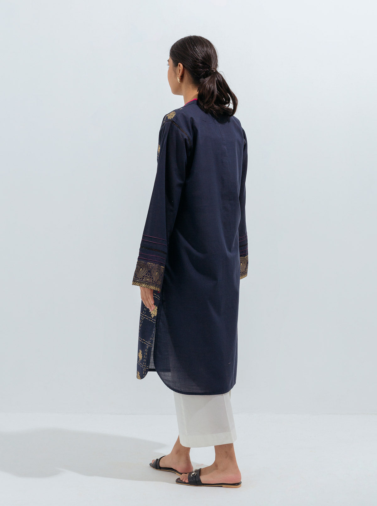 Beechtree - EMBROIDERED YARN DYED COTTON SHIRT (PRET)