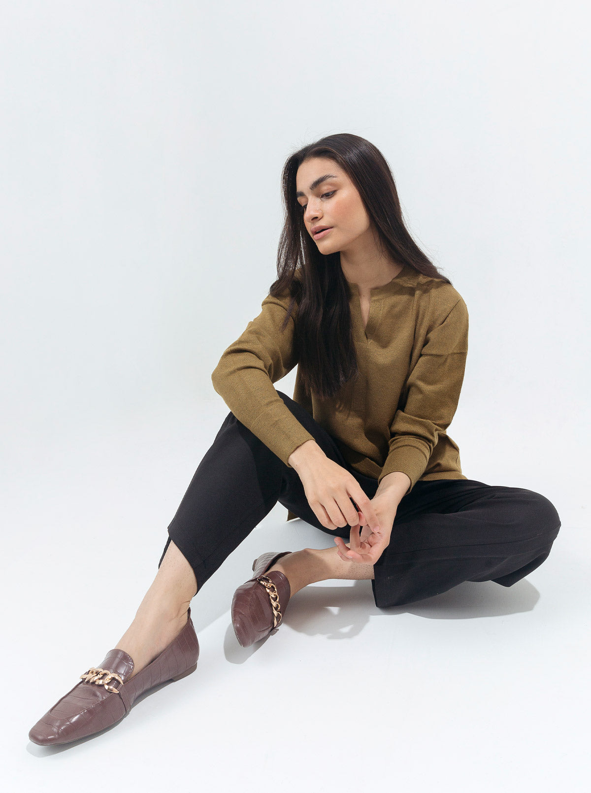 Beechtree - Dark Mustard Fine Knit Sweater