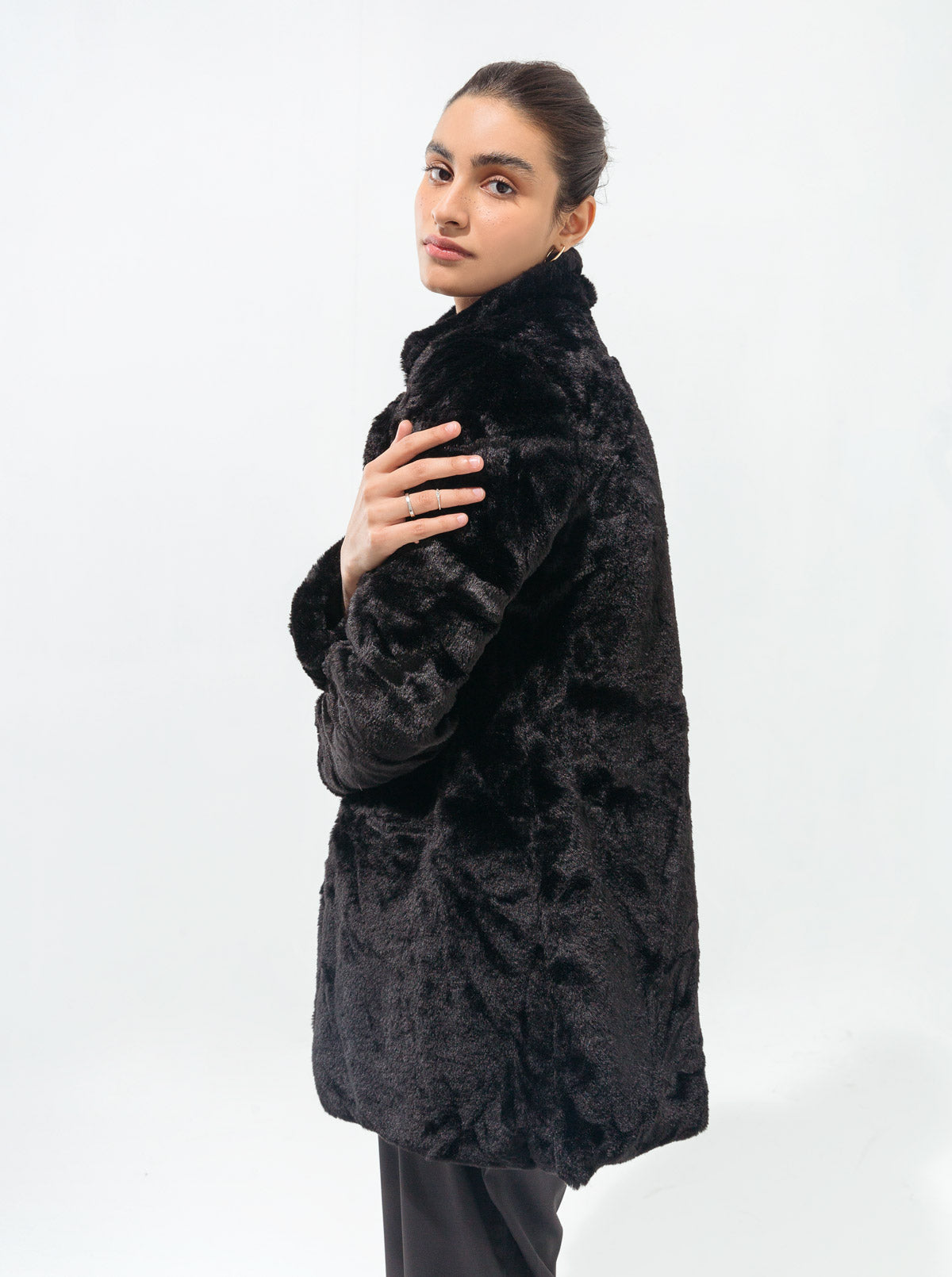 Beechtree - Black Faux Fur Jacket