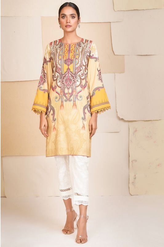 Printed Cotton Satin Kurti